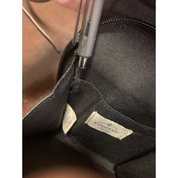 St. Johns Bay Black Pebble Leather Mini Crossbody Bag Adjustable Strap - Picture 6 of 6